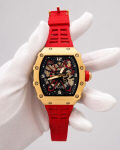 Мъжки Richard Mille Skeleton Gold / Red Rubber #176