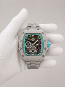 Мъжки Richard Mille Skeleton Turquoise Bezel Steel #184