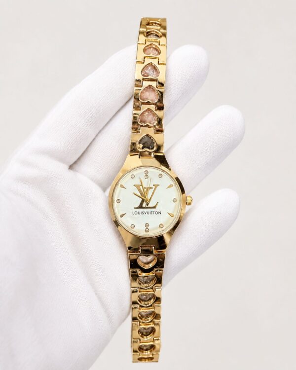 Дамски Louis Vuitton Gold Heart Bracelet Mother of Pearl #266