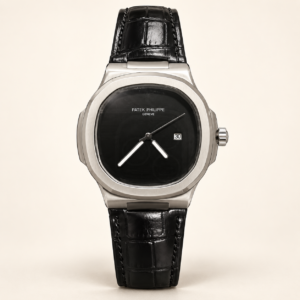 Мъжки Patek Philippe Nautilus Black Dial Black Leather #344