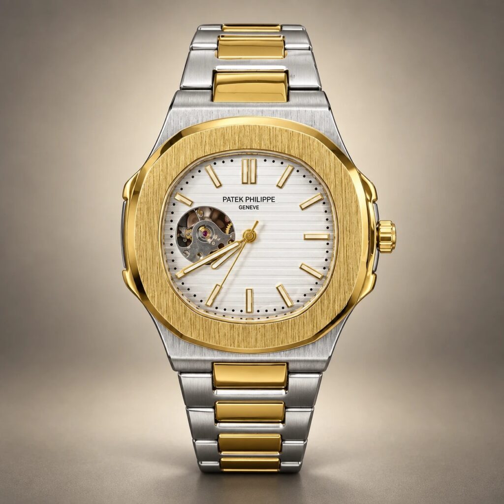 Мъжки Patek Philippe Nautilus Two-Tone White Dial Open Heart #361